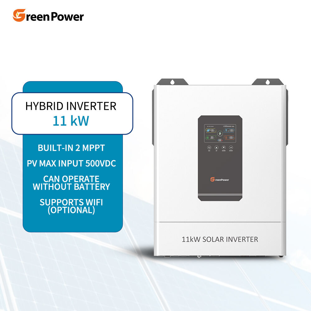 ግሪን ፓወር 11KW 48V MPPT ኢንቮርተርስ 6 ትይዩ የንፁህ ሳይን ሞገድ ውፅዓት 11KW 11000W ድቅል ከግሪድ ውጪ የሶላር ኢንቬንተር