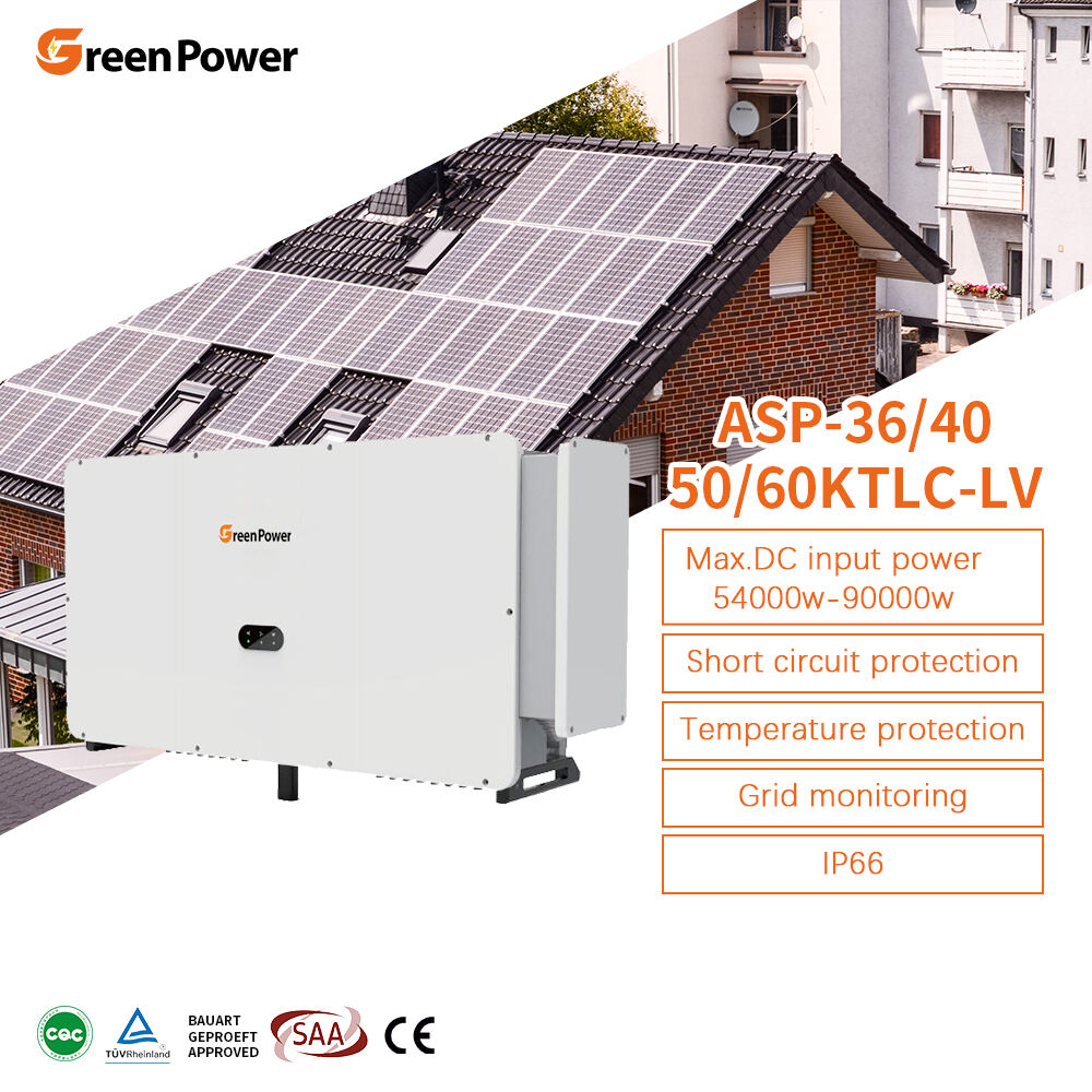 GreenPower IP66 36KW 40KW 50KW 60KW Üç Fazlı Güneş Enerjisi İnvertörü Şebeke Bağlantılı Güneş İnvertörü