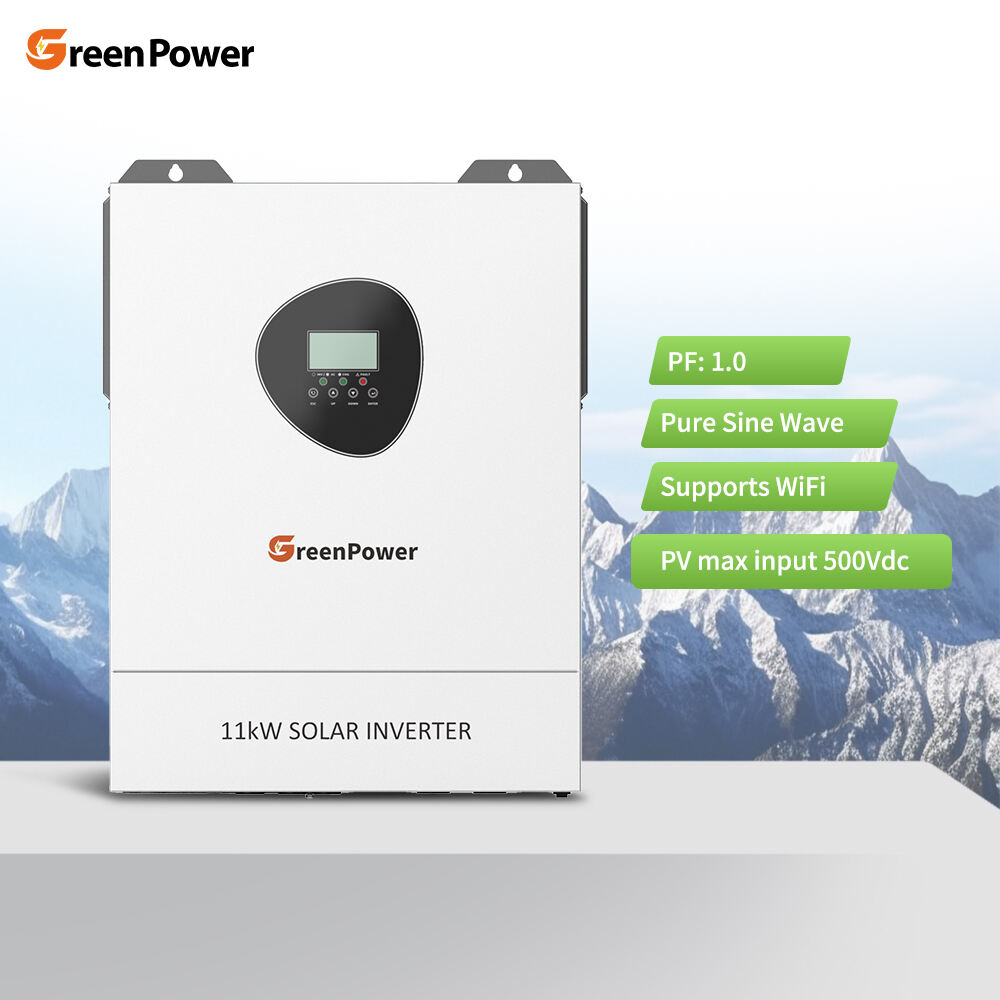 GreenPower OEM ODM su Off Grid 48V 11KW monofase 220V 50HZ inverter solare ibrido con regolatore di caricabatterie MPPT per ingrosso