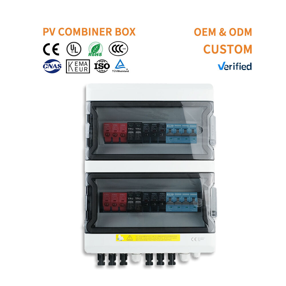 Custom OEM Custom PV Combiner Box 4 Input 4 Output DC 1000V Solar Power Distribution with Lightning Protection IP65 Waterproof Outdoor Enclosure