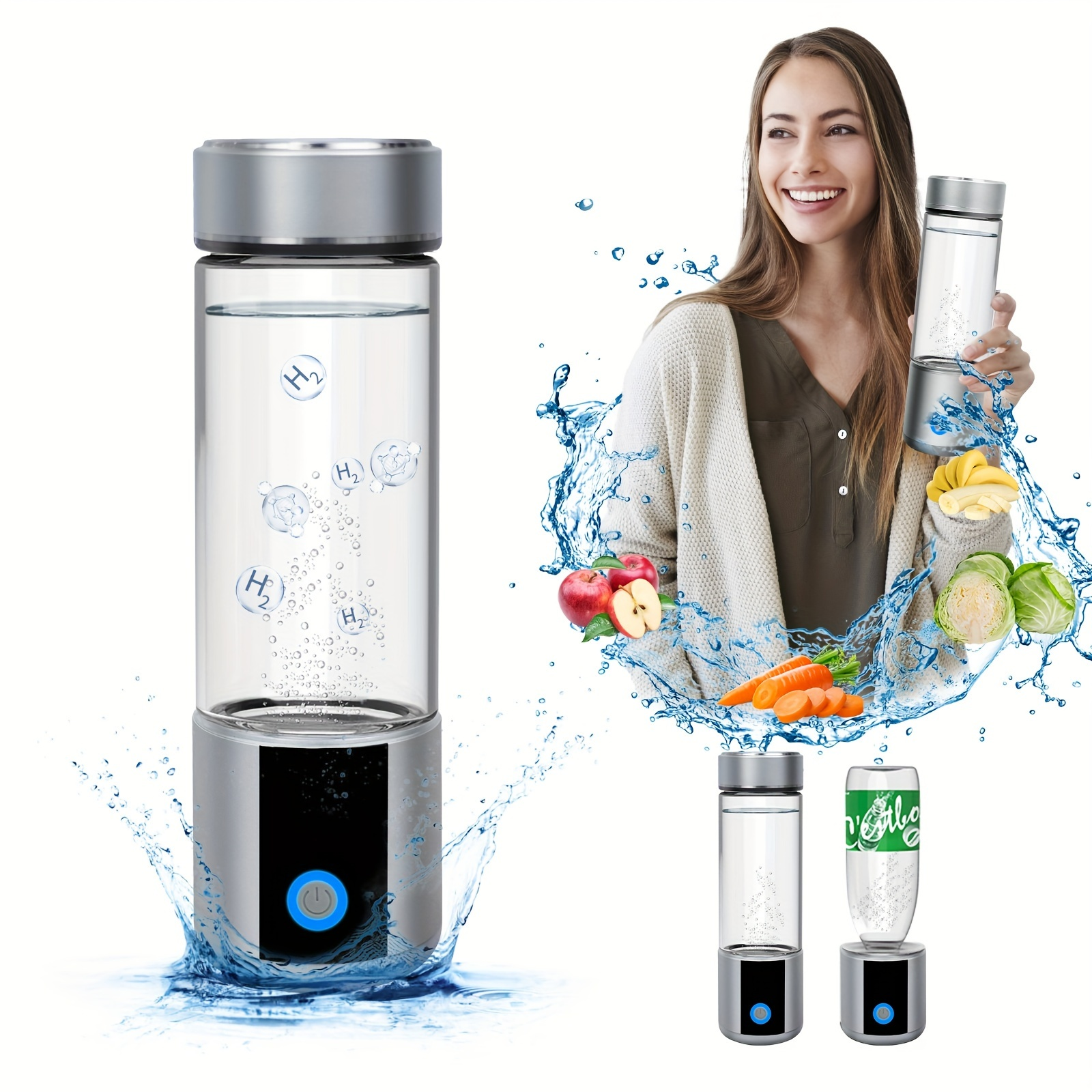 300ML Glass Hydrogen Water Bottle