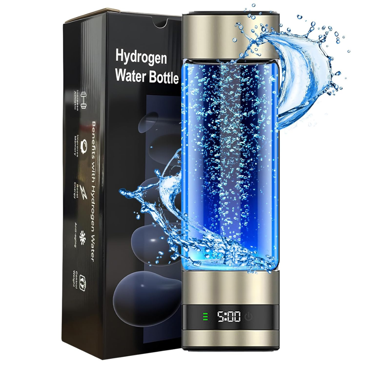 Hoë konsentrasie waterbeker met waterstof H225-Goud