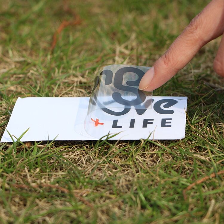 Transparentes Etikett