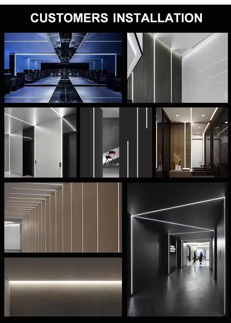 EU Warehouse Led Aluminum Channel Extrusion Housing Mounted Cinema Profile Light Outdoor Step Lights Led Strip Aluminum Profile manufacture