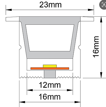 silicone neon flex top view with wings 1616mm lwtg1616 5-1