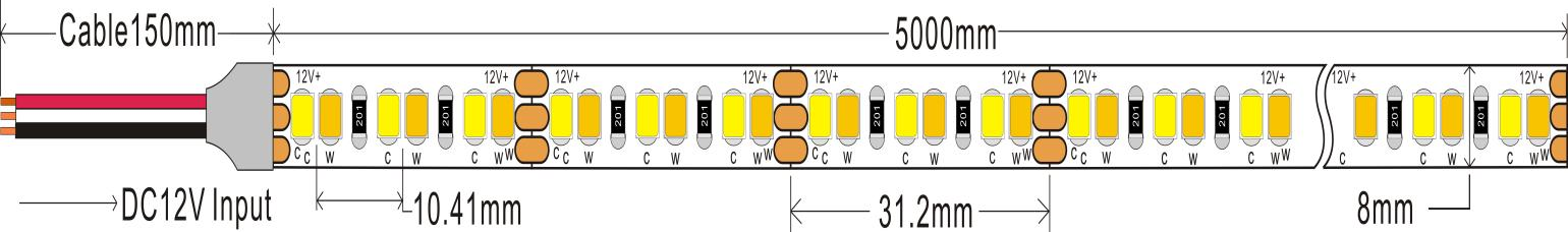 m dc12v cct 8mm for indoor decoration-0