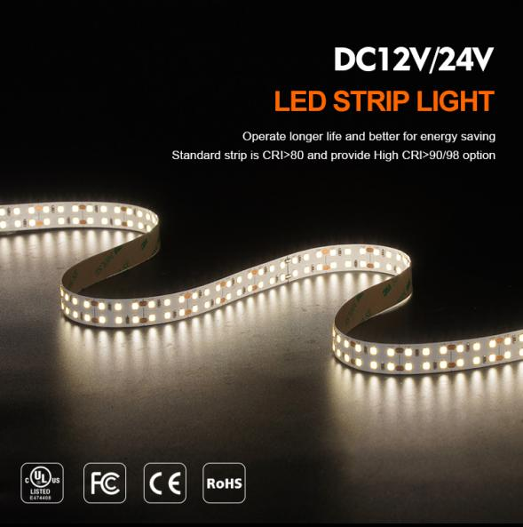 Odolný LED proužek SMD2835 240 LED/m DC12V 15 mm dvojitý nízký pro vnitřní dekoraci