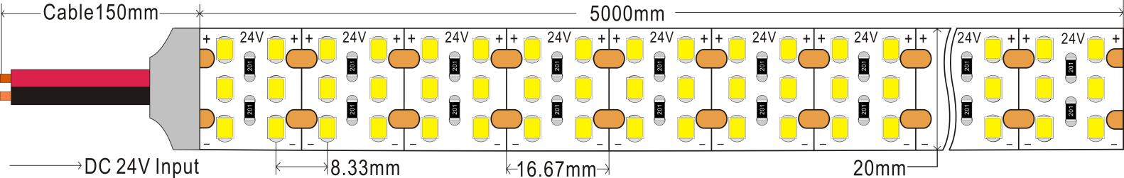 m dc24v 20mm triple row single color for game room-0
