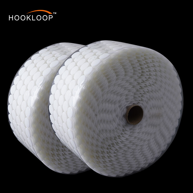 White Hook and Loop Fastener Self Adhesive Round Circle Sticky Sticker Dots for Arts and Crafts School Classroom Home Office Use