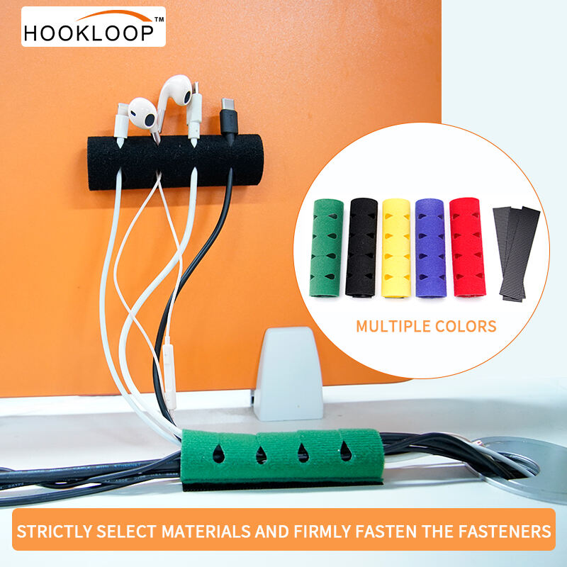 Wholesales Household Essentials Adjustable Cable Clip for Kitchen Appliances Cord Control Sticky-Back Hook and Loop Strap