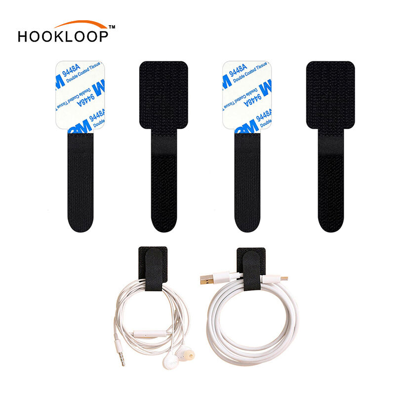 Hook and Loop Cable Ties Sticky-back Cord Organizer Cable Clip