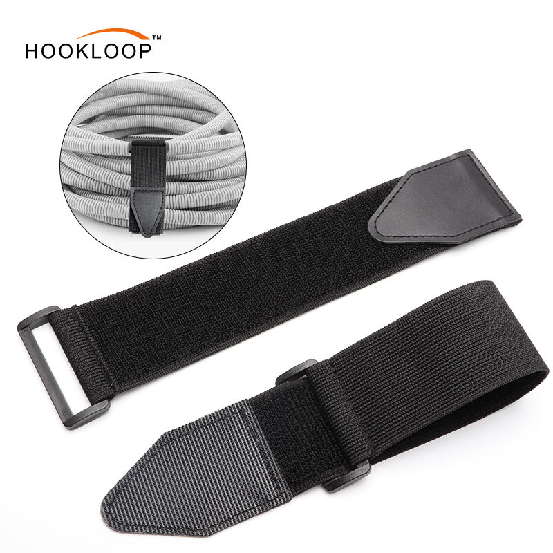 Elastiska strapsar med anti-slip-band, krok- och loopförvaringsremsa med plastspänne, samlastrapsar för förlängningskablar, kablar, rep