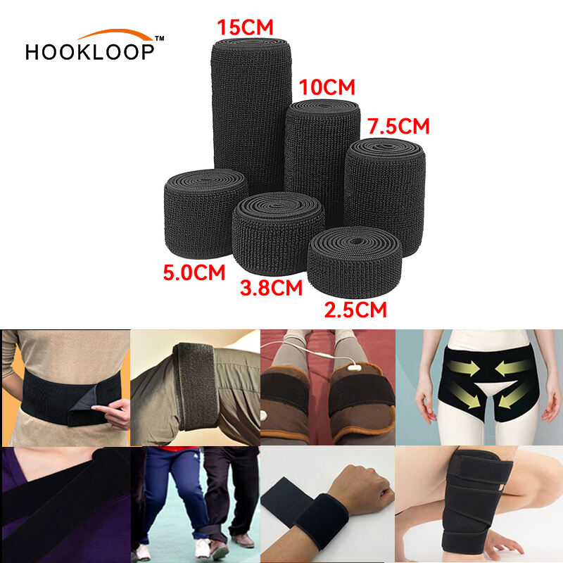 Anpassningsbara färger och storlekar Mjuka och mycket elastiska bindremmar av krok- och loopmaterial