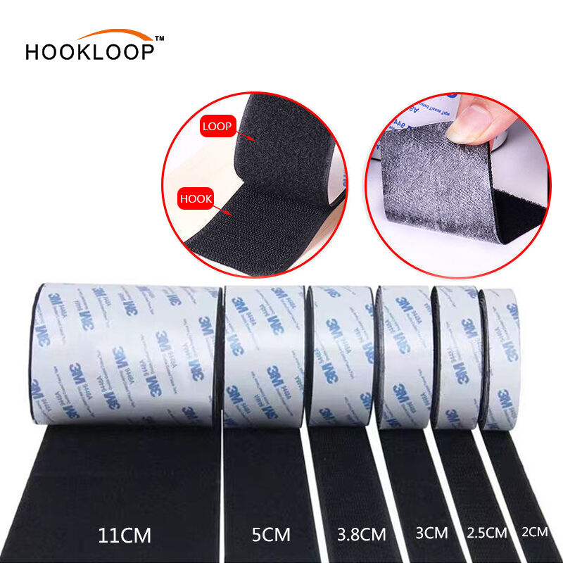 Wholesales Hook and Loop Double Sided Tape Interlocking Tape Sewing Fasteners Industrial Hook and Loop Roll Tape