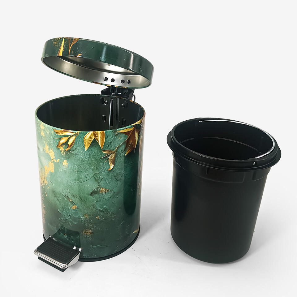 New Polishing Finishing Spiral Pedal Bin Trash Can Waste Bin Dust Bin for Indoor 3L/5L/12L
