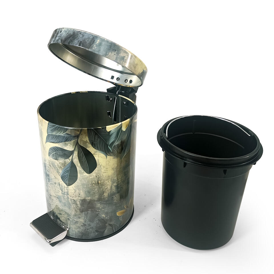  Printing Steel Foot Step Trash Can 3L 5L Waste Bin Trash Bin Trash Can