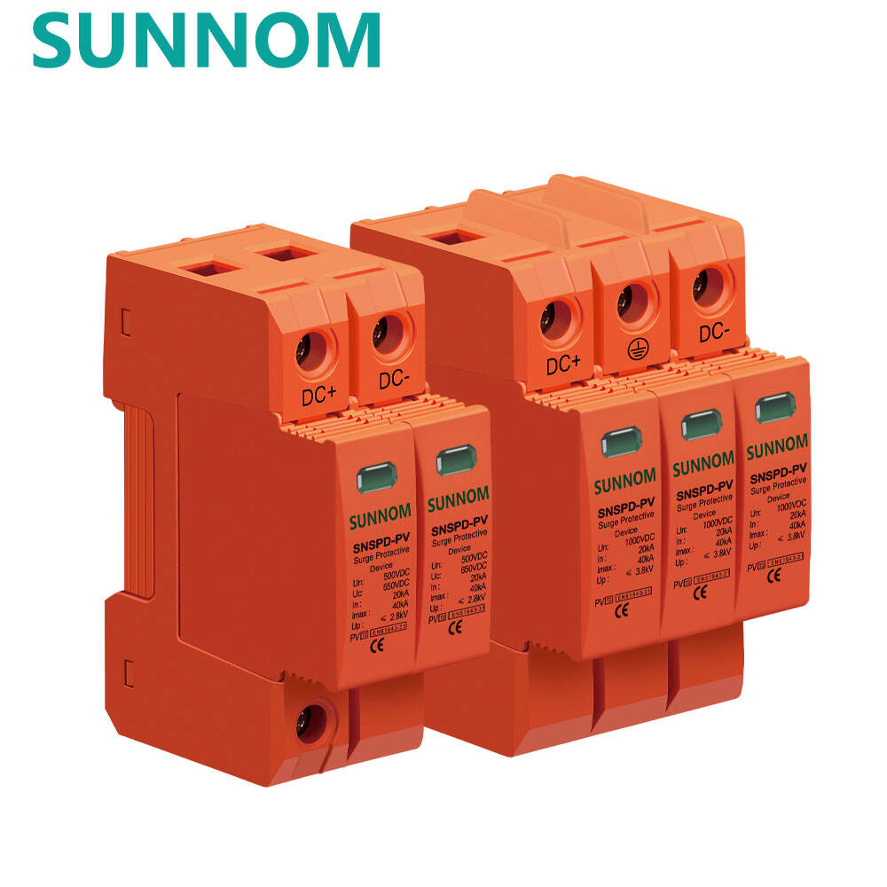 SNSPD-PV CE TUV Aurinkopaneelin 20 KA-40 kA 2P 3P DC 500 V 600 V 800 V 1000 V 1500 V jännitteenrajoitin suojaus ylijännitesuoja laite SPD