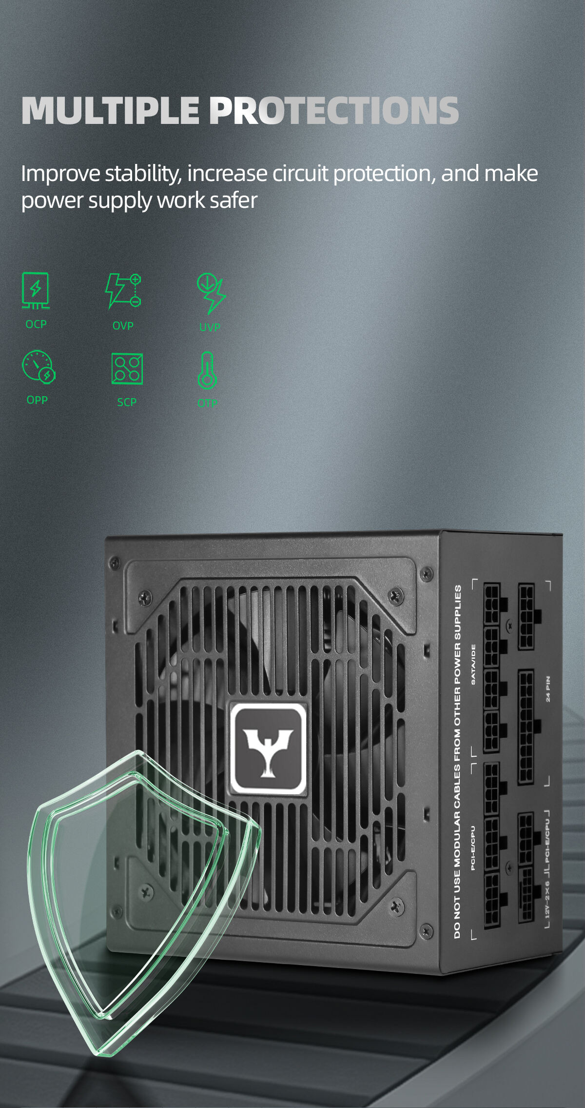 6-80Plus White WF-600W Full modular PC power supply Units Desktop power supply for Chassis.jpg