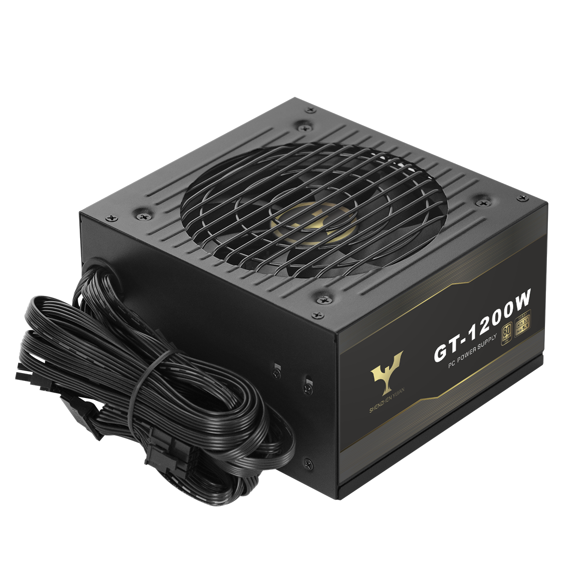 80Plus Gold GT-1200W არამოდულარი ATX PC ელექტროენერგიის მწარმოებელი ელექტროენერგიის ერთეული PSU კომპიუტერული გამინგი