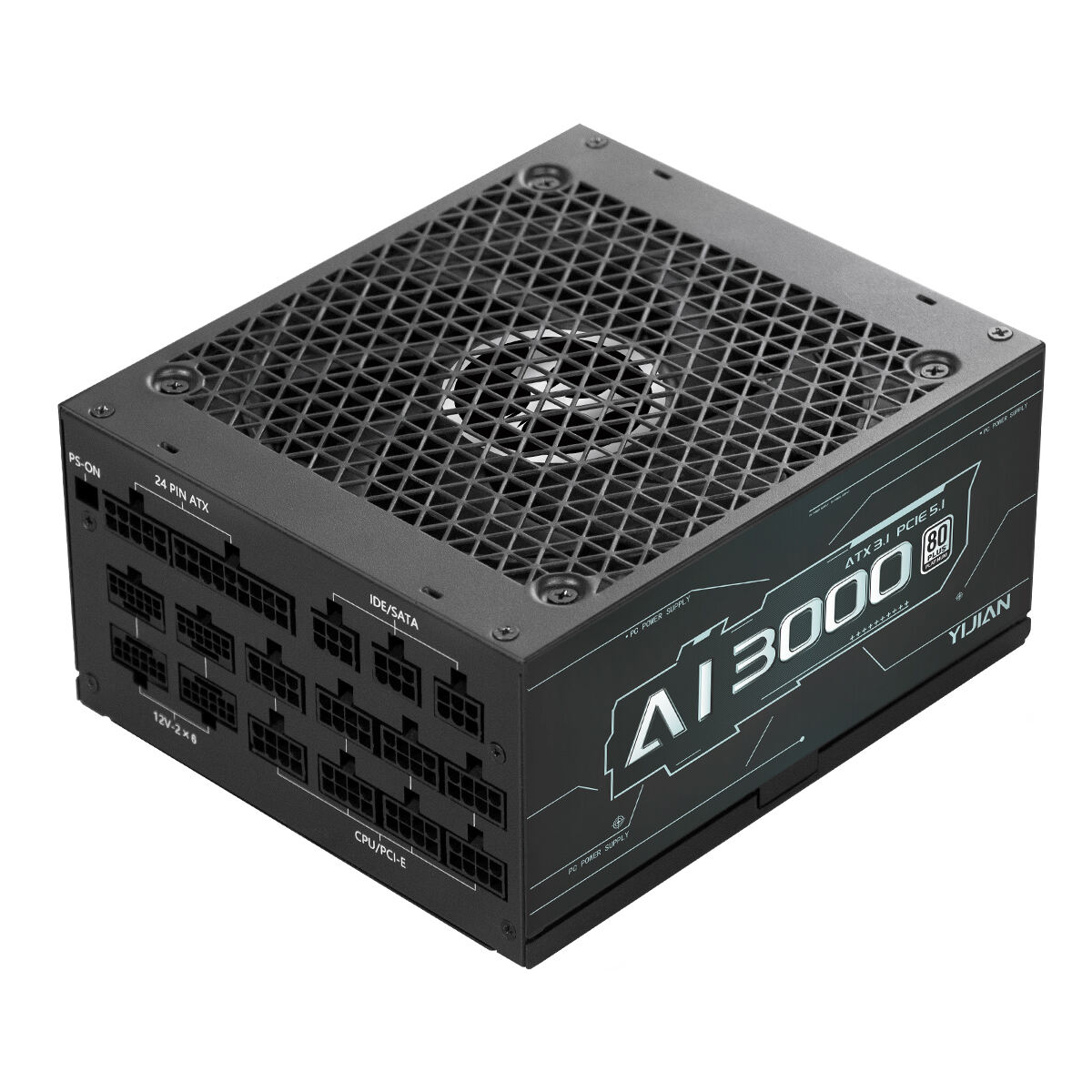 80Plus Platinum AI-3000W სრულად მოდულარული PC ძალა ATX ძალის ერთეული გეიმინგისთვის