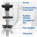 Toilet Tank to Bowl Bolts Repair Kit details