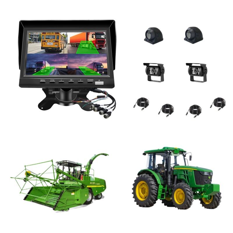 7 tum 4-kanaligs DVR-monitor med döda-vinkeln-detektering för traktor, jordbruksmaskiner