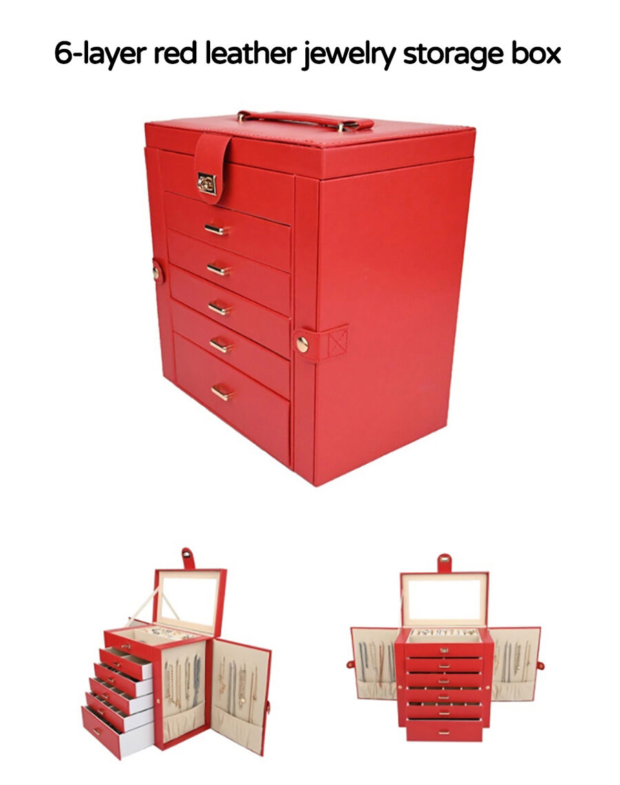 6层红色皮质首饰收纳盒.jpg