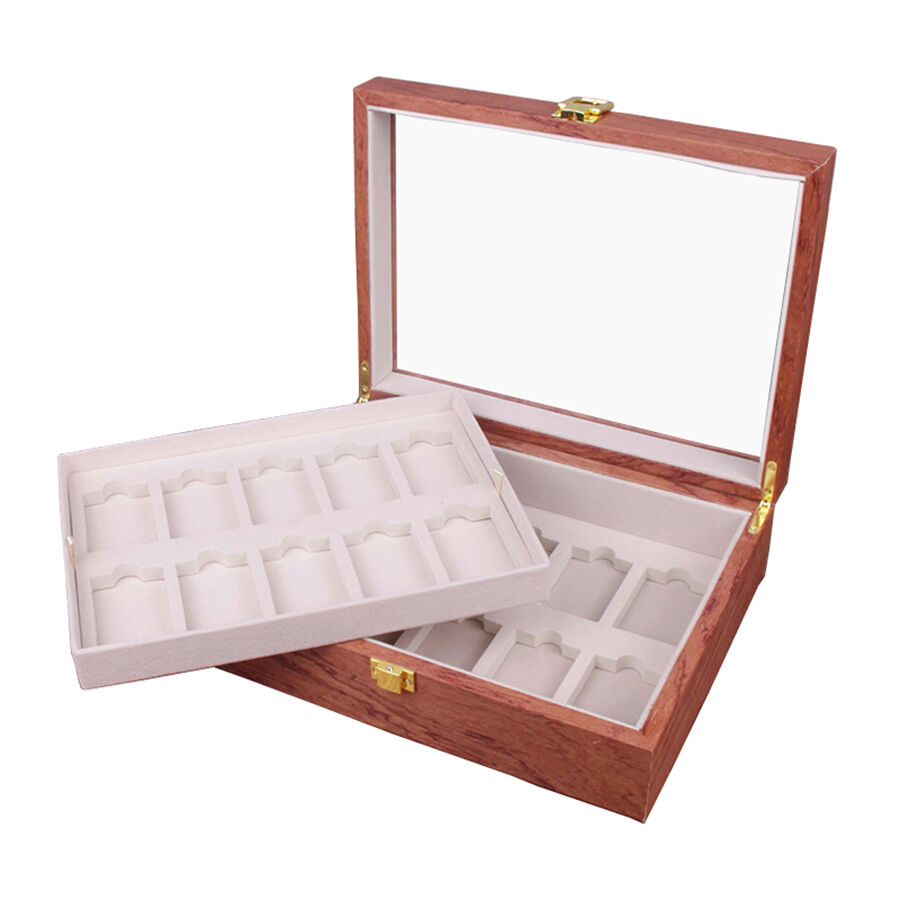 På lager: Träaskt låda för rosenträ tändare som gåva och förvaring — samlingslåda för 20 tändare