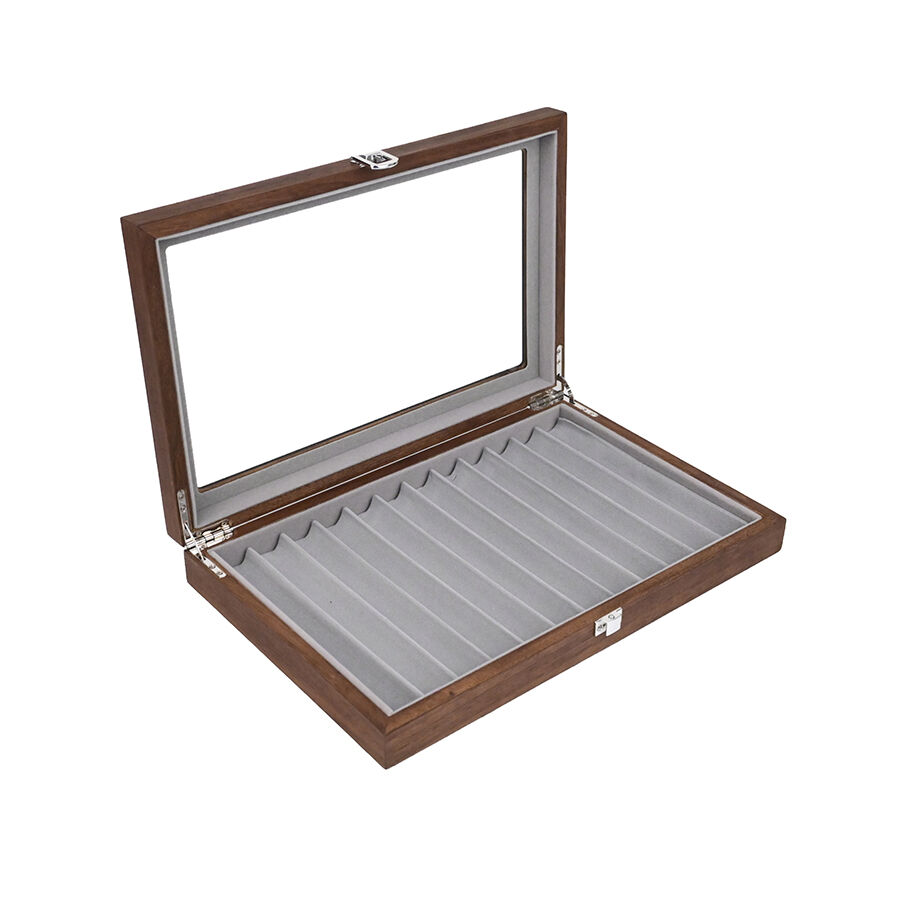 उच्च-स्तरीय फाउंटेन पेन प्रदर्शन बॉक्स, 12-टुकड़ों का रेट्रो लकड़ी का फाउंटेन पेन उपहार बॉक्स