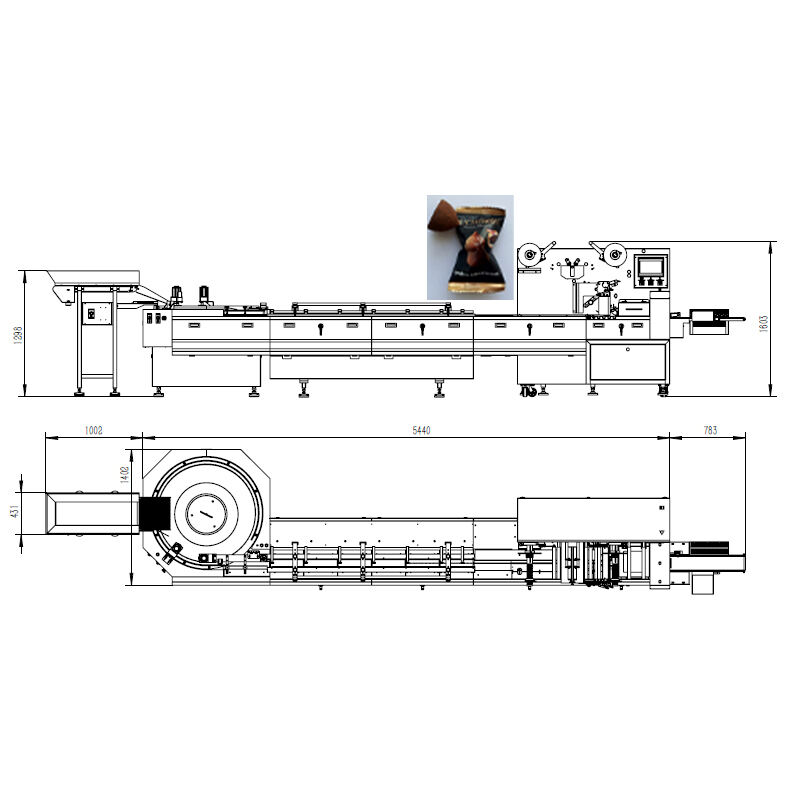 Truffle / Dome Chocolate Flow Pack Machine for Russian Customer