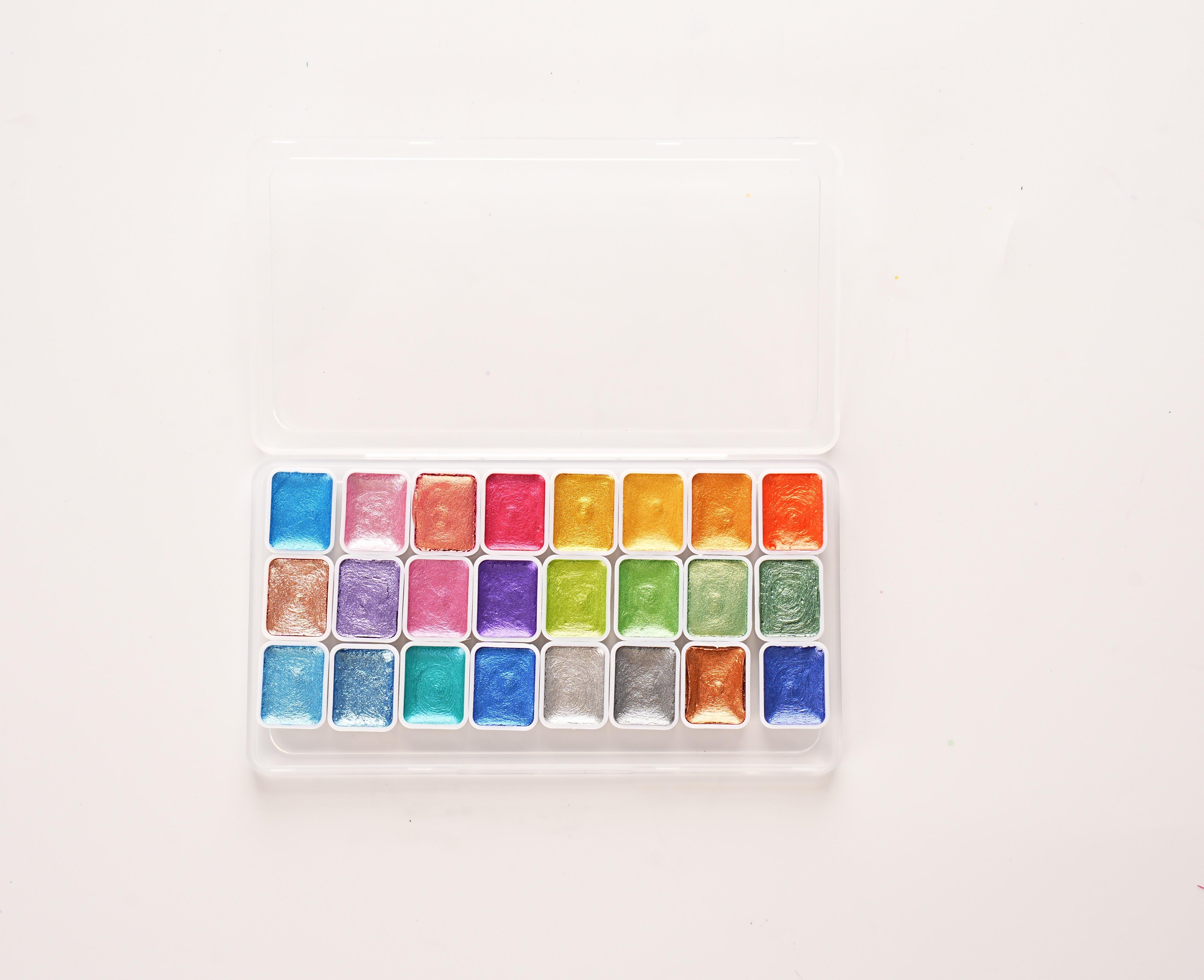 Watercolor pigment swatches