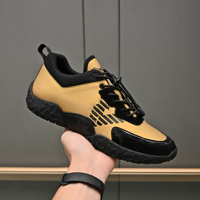 Men's leather soft sole lace-up shoes shallow mouth low top flat men's sports shoes European and American men's running shoes