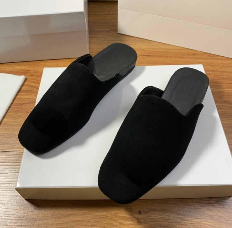 Large size niche all-match Birkenstock women's shoes new thick-soled slip-on lazy closed-toe half-slippers