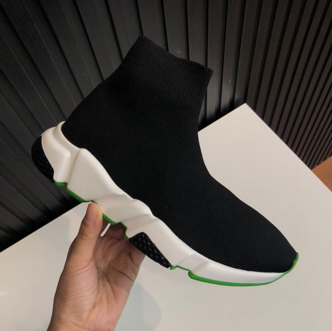 Cross-border Paris elastic socks shoes women's high-top casual sports shoes B home versatile thick-soled knitted short boots socks boots