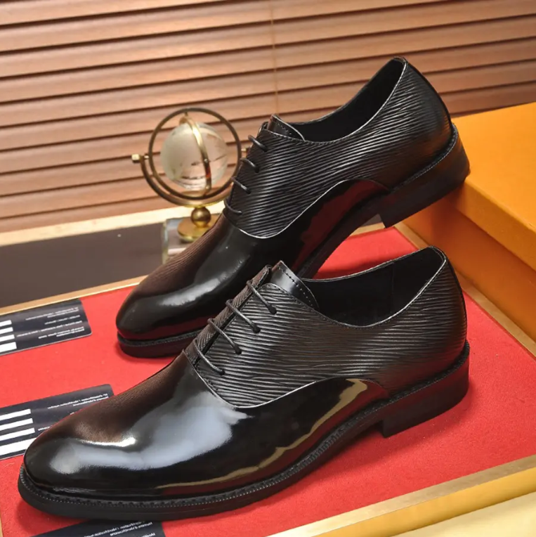 Custom Brand Logo Mens Office Shoes High Quality Elegant Luxury Mens Genuine Leather Oxfords Evening Wedding Party Dress Shoes