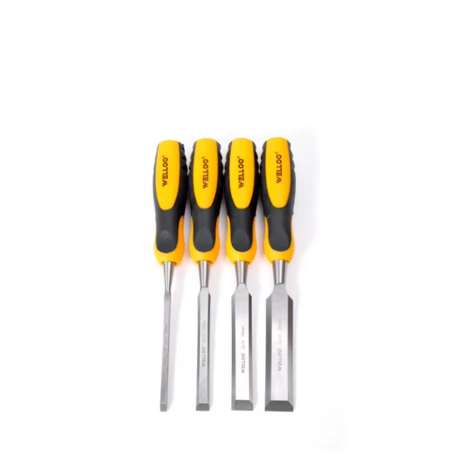 New Arrival 4PCS Wood Chisel Set  6/12/19/25mm Sharp Edge Comfortable TPR Handle for Wood Carving