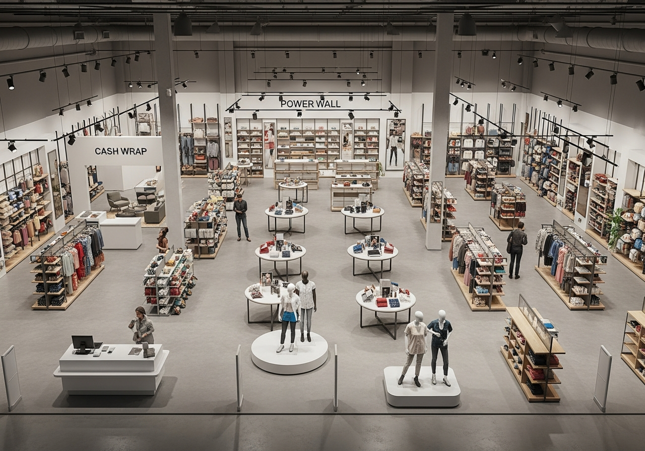 retail store fixture layout