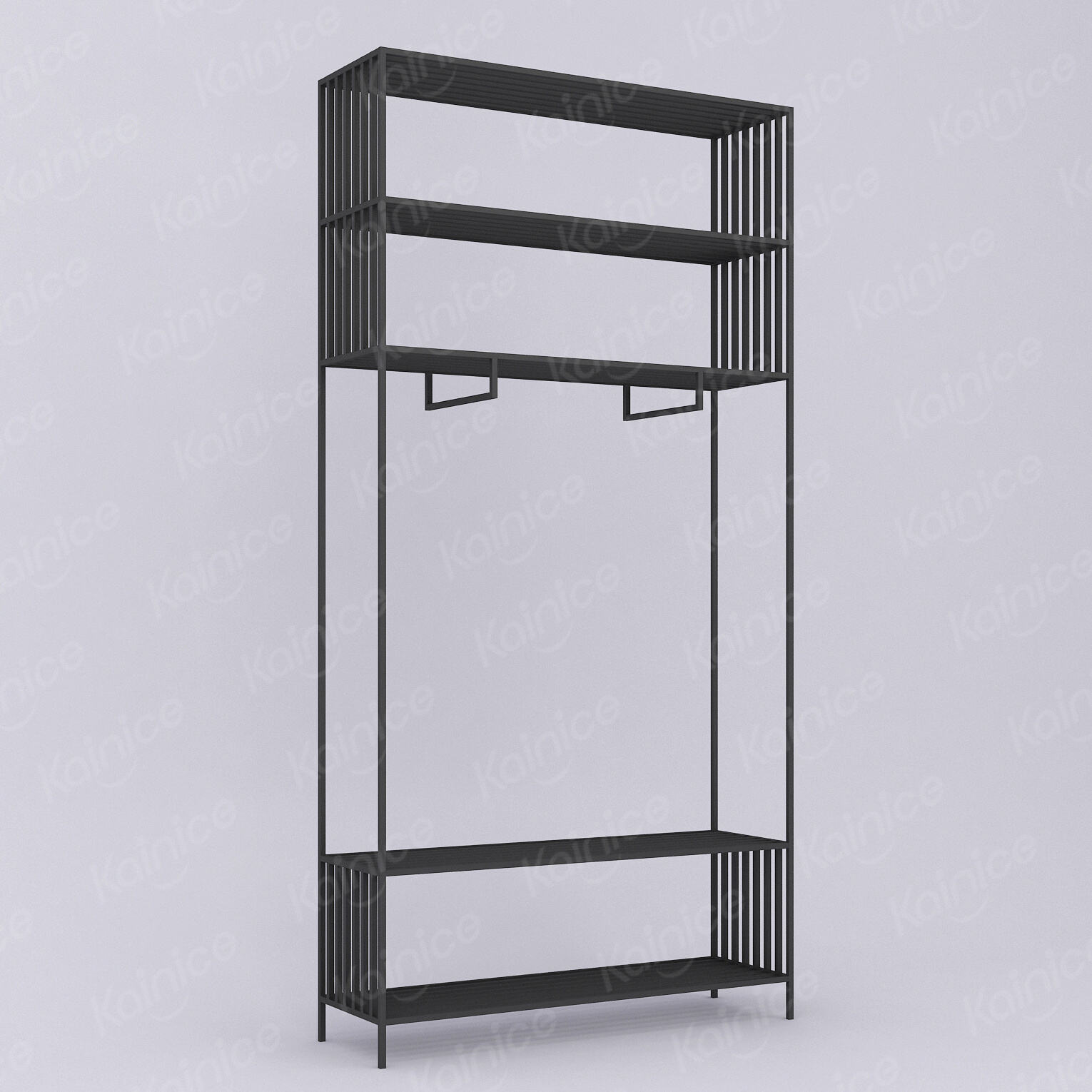 Kainice Metallic Combination Clothes Store Free Standing Wall Floor Display Rack