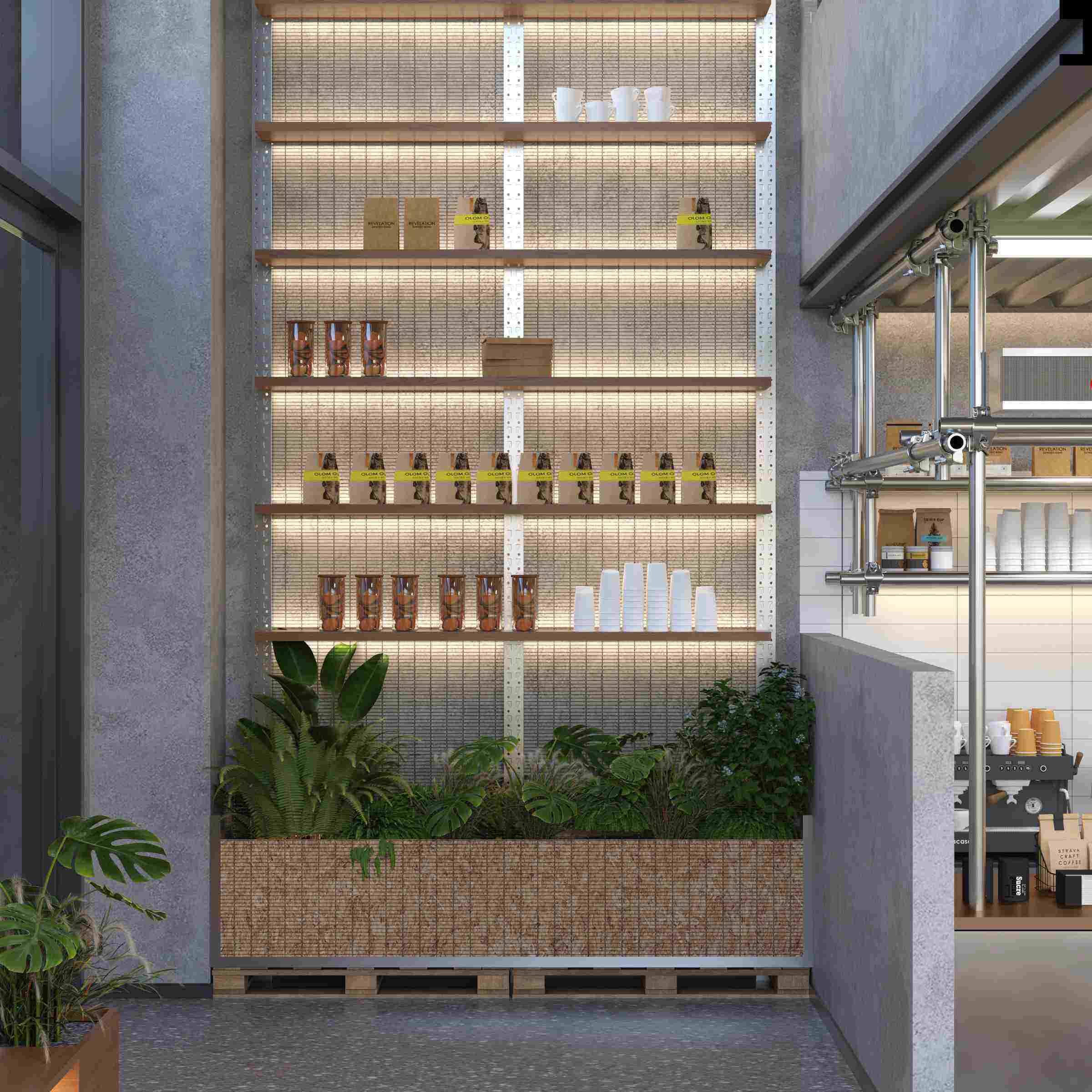 coffee cup display rack