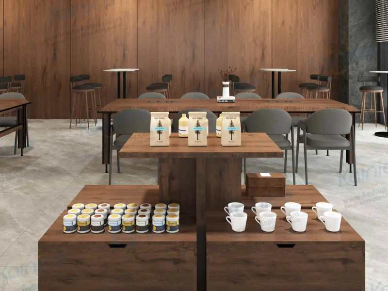 What are the benefits of a rotating display stand?