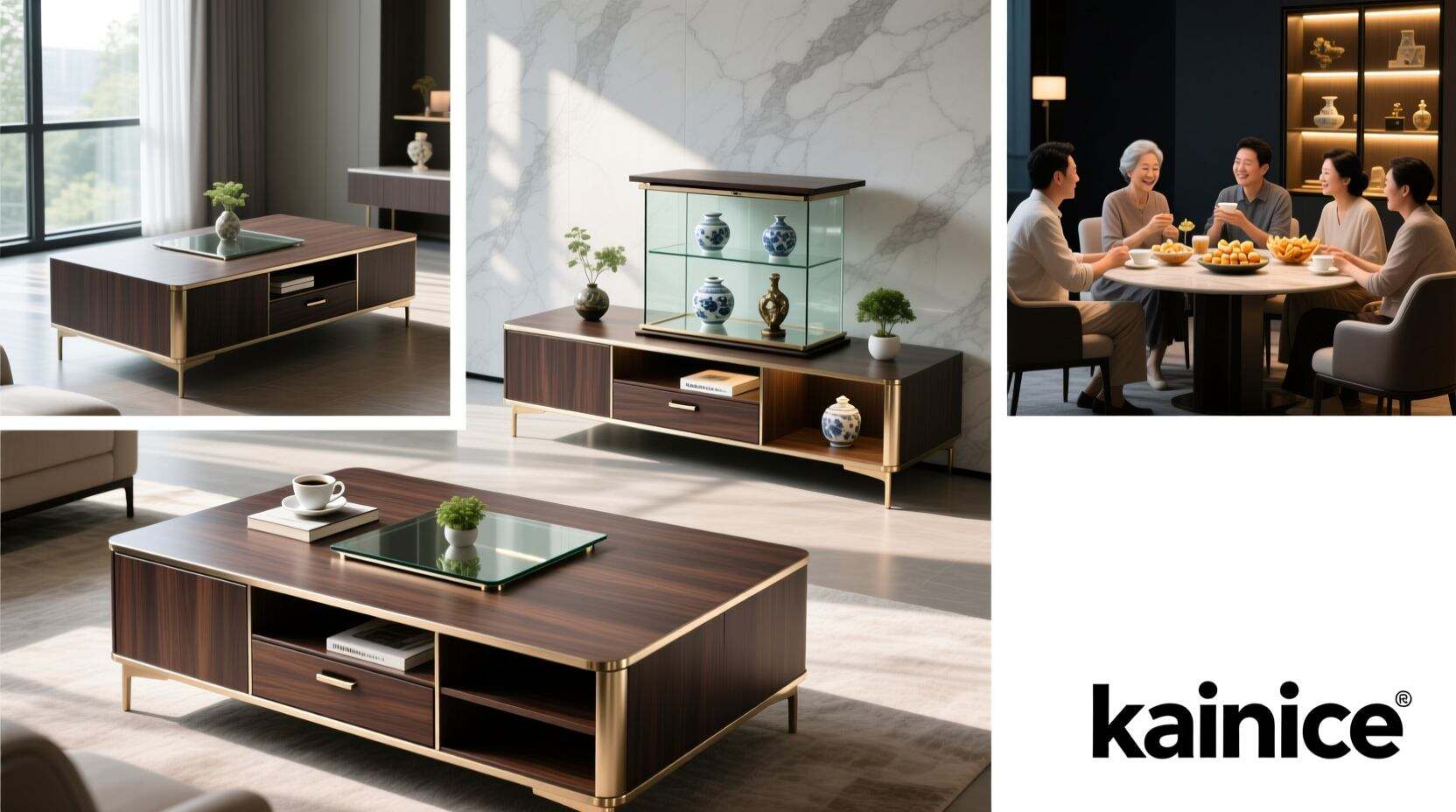 Maximisez l'espace avec une table basse vitrine multifonction