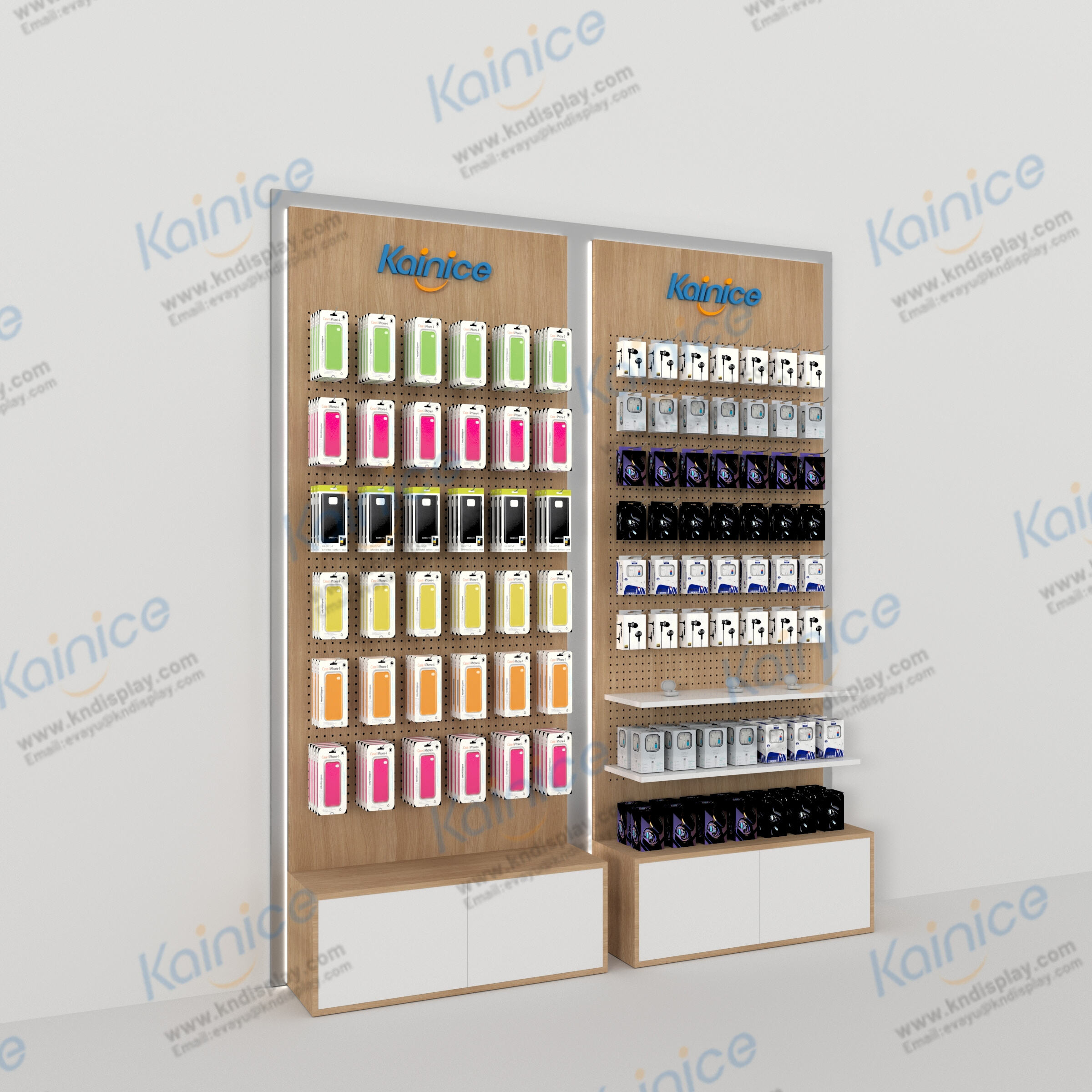 Kainice Phone Store Digital Mobile Accessories Display Rack Cabinet Wall Style