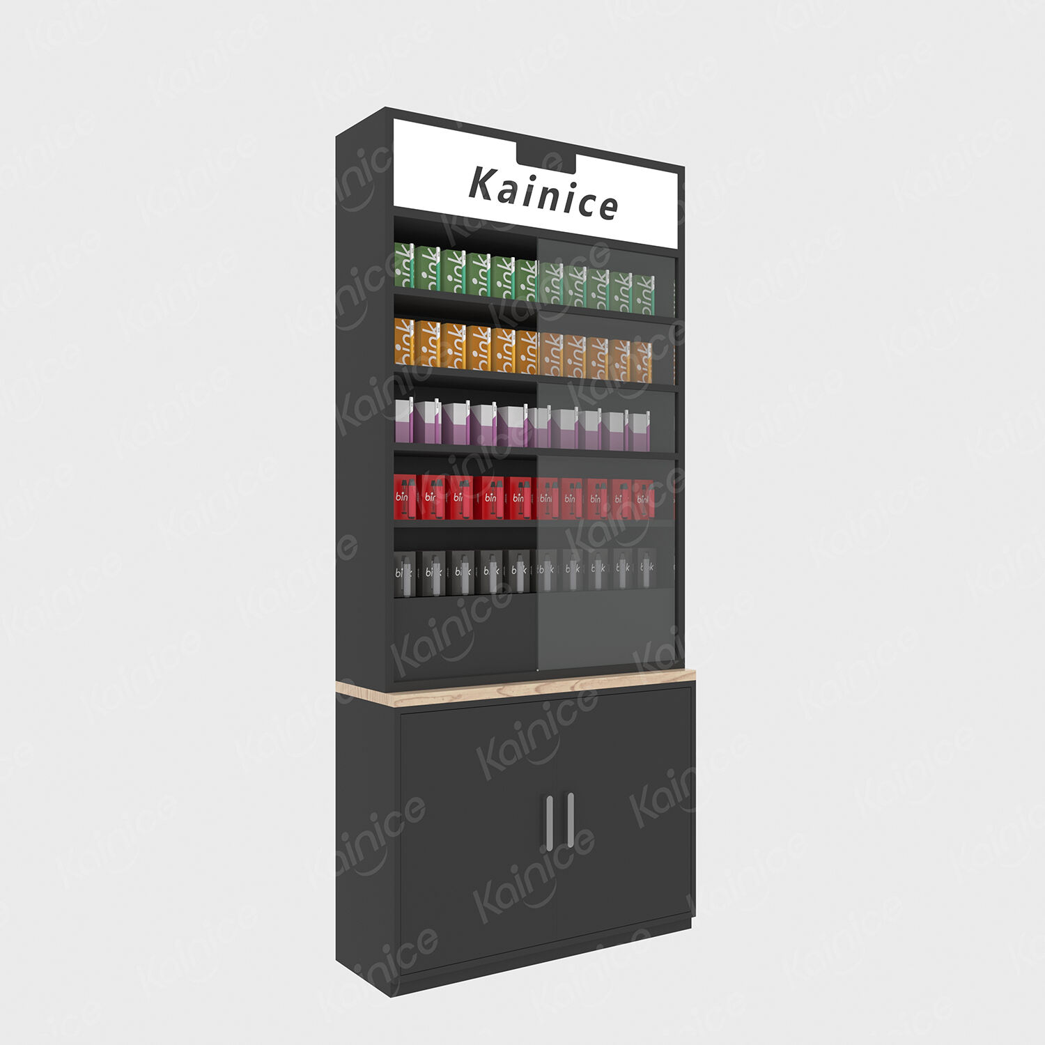 Kainice E-cigarette Display Showcase for Retail Tobacco Display Rack With Led Light