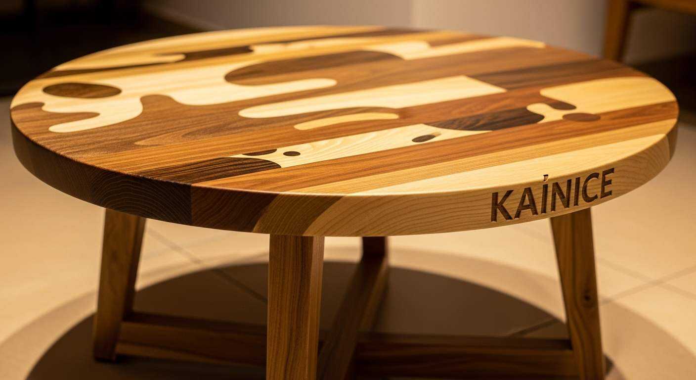 Wooden Art Display Round Coffee Table .png