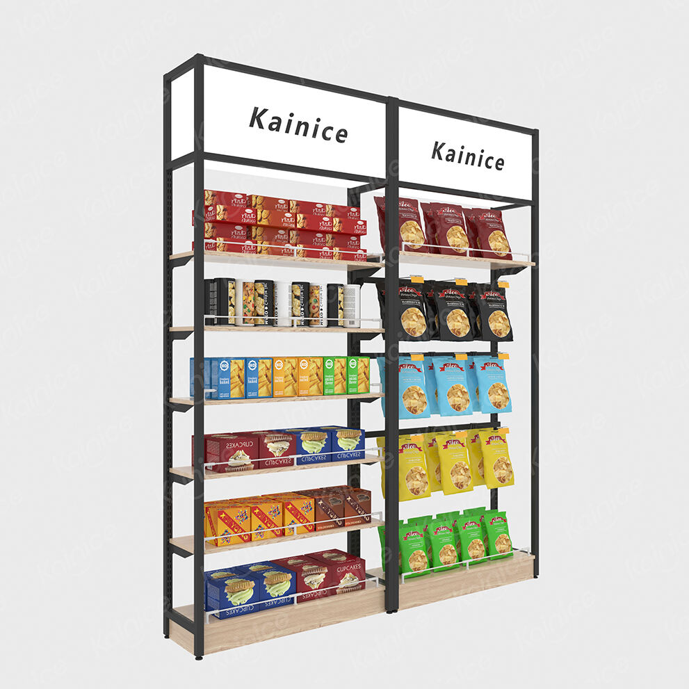 Kainice Retail Store Snack Biscuits Display Shelving Cookies Display Rack with Hook
