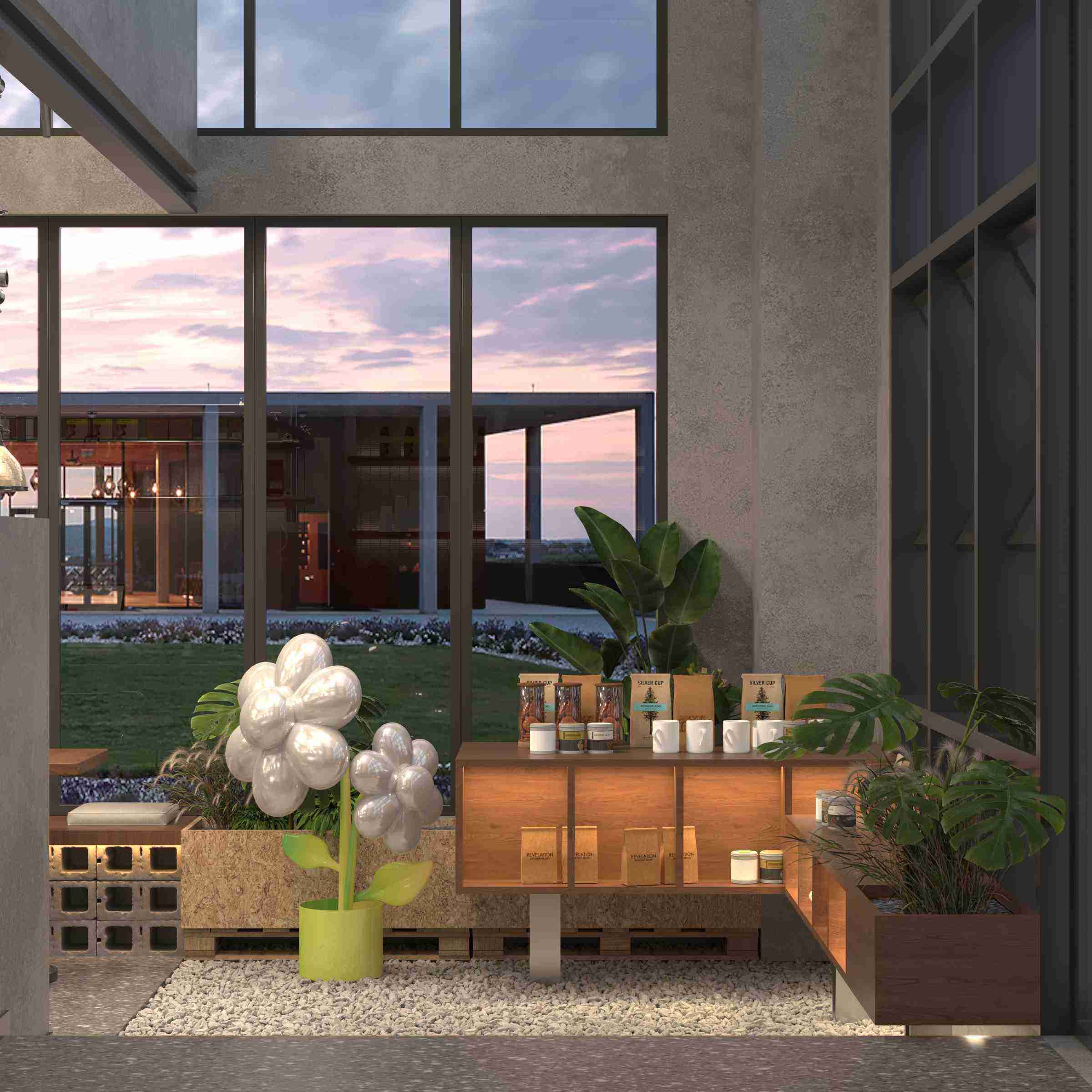 coffee cup display rack