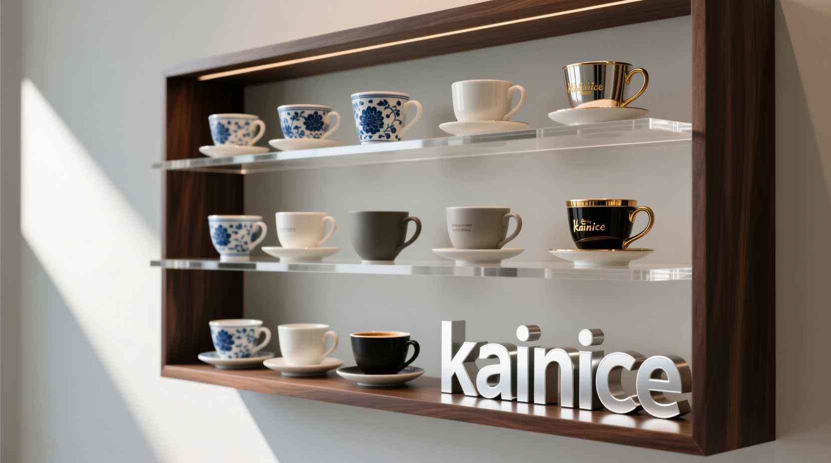 ★美品★豪華/飾り棚/コーヒーカップ/コレクション展示 コーヒー・カップのコレクション展示をどのようにキュレーションし