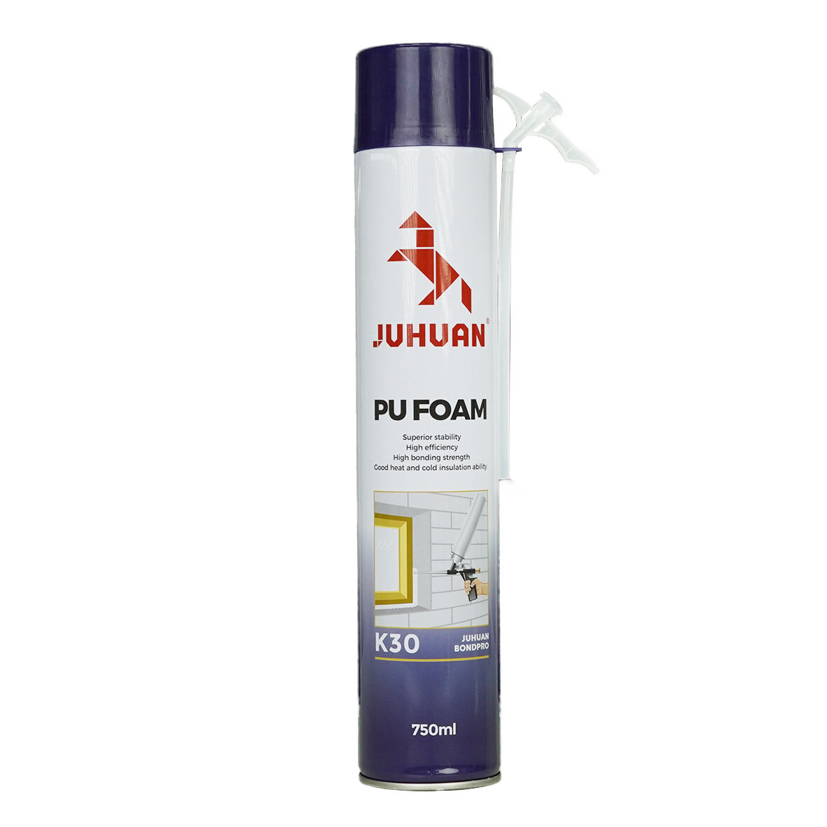 Juhuan K30 Expansive Polyurethane Spray Foam 750 ml Pu Foam Used for Door Fixing Caulking
