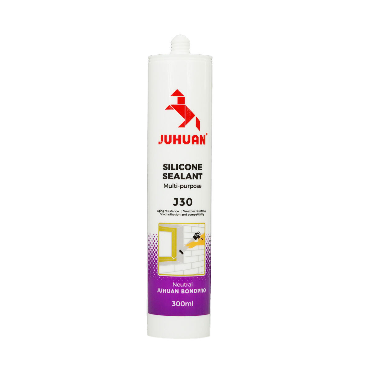 Juhuan J30 Stone Silicone Sealant for Curtain Walls Marble Granite Black White Grey 280ml 300ml