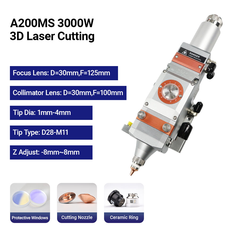 Cabezal de corte láser de fibra A200MS - 2000W Compatible + Enfoque de precisión - Para corte plano